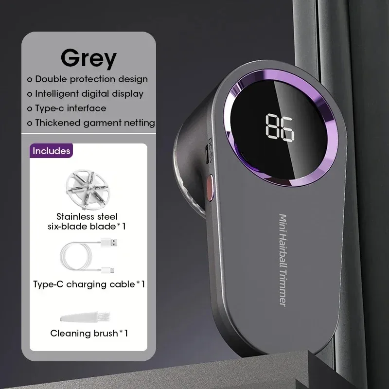 Portable Lint Remover Electric Fuzz Pellet Remover for Clothing LED Display Rechargeable for Clothes Fabric Shaver Fluff Remover