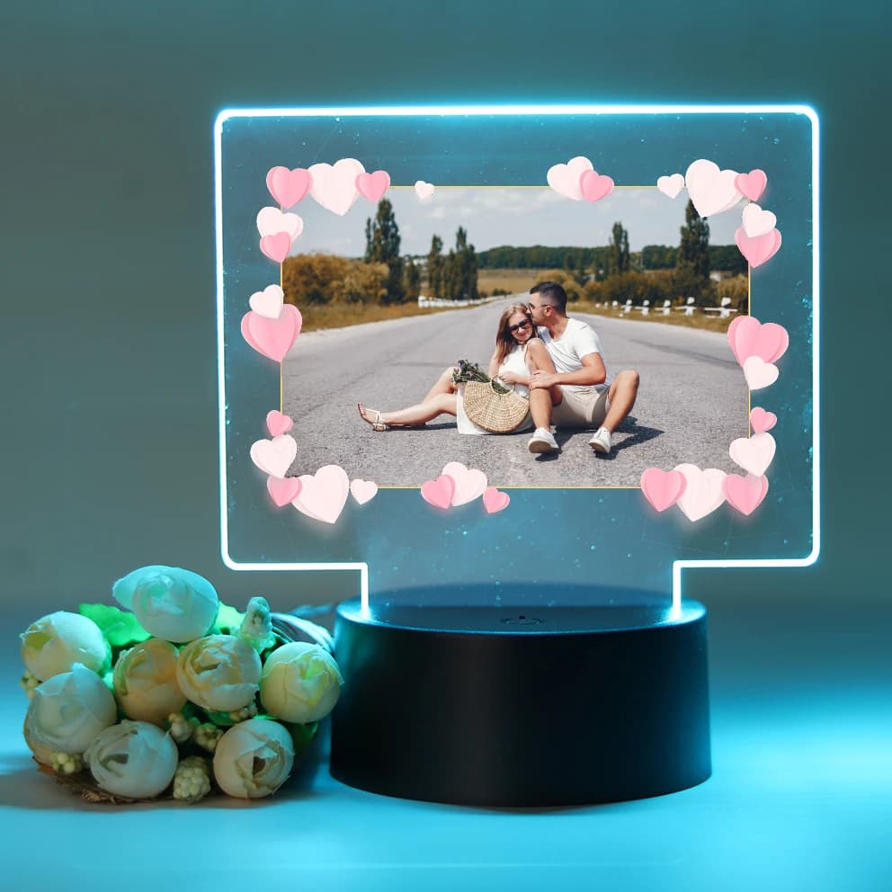 1 pc Personalize Custom Photo Picture Couple Acrylic Led Night Lamp 3D Touch LED Night Light for Bedroom Decor Birthday Gift