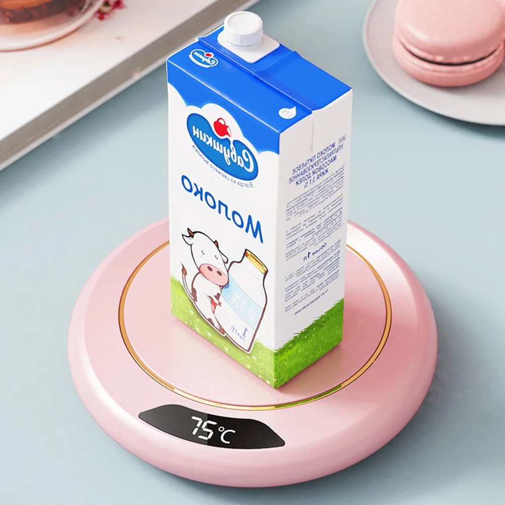 USB Mug Warmer Pad 20W Adjustable Temperature Heating Coaster with Display, Touch Control, 3-Level Warmer For Home Office