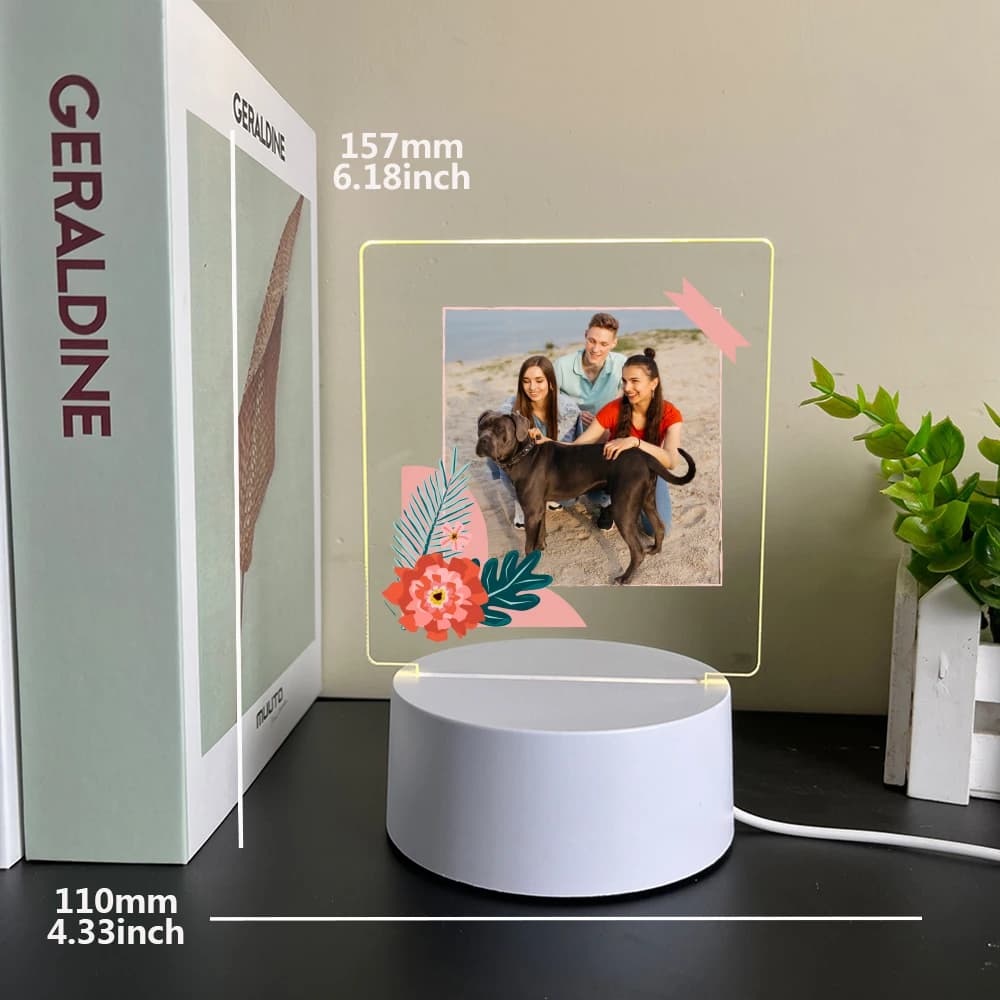 1 pc Personalize Custom Photo Picture Couple Acrylic Led Night Lamp 3D Touch LED Night Light for Bedroom Decor Birthday Gift