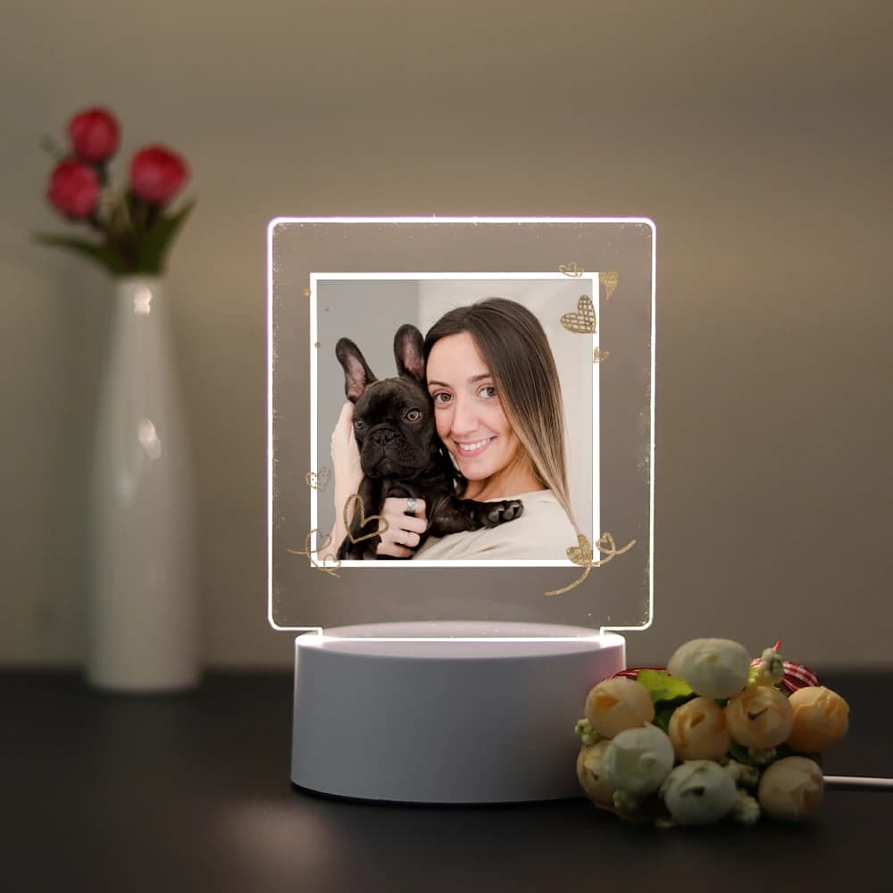 1 pc Personalize Custom Photo Picture Couple Acrylic Led Night Lamp 3D Touch LED Night Light for Bedroom Decor Birthday Gift