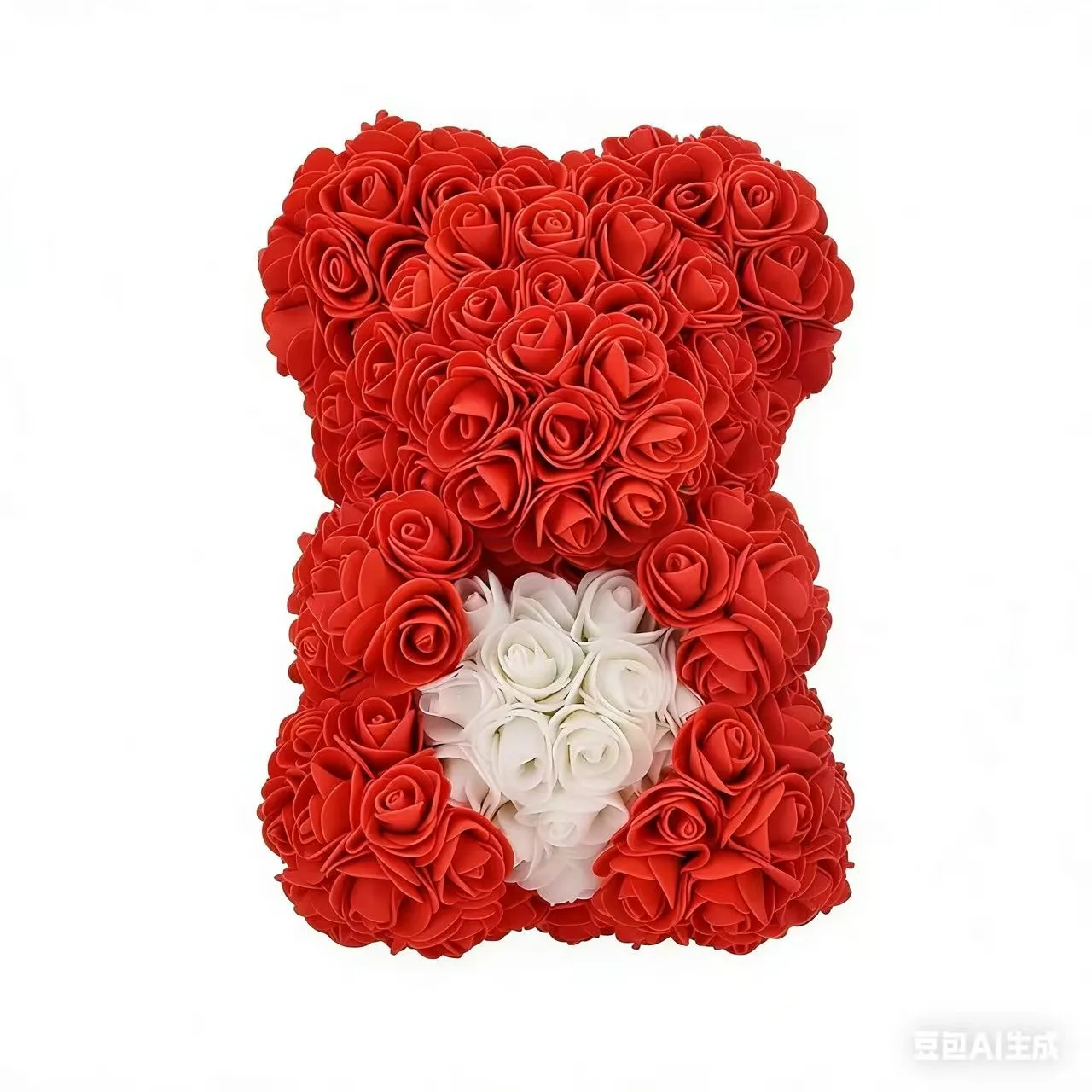 25cm Artificial Teddy Rose Flower Bear with Box Romantic Valentines Day Gift Girlfriend Women Anniversary Wedding Party Supplies