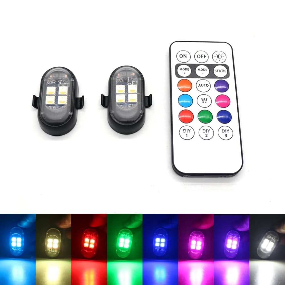 Upgrade RGB Car Atmosphere Lights, Larger Battery &amp; Brighter, Type-C Charging Cable, Wireless Remote Multi-Mode for Car Motorcyc