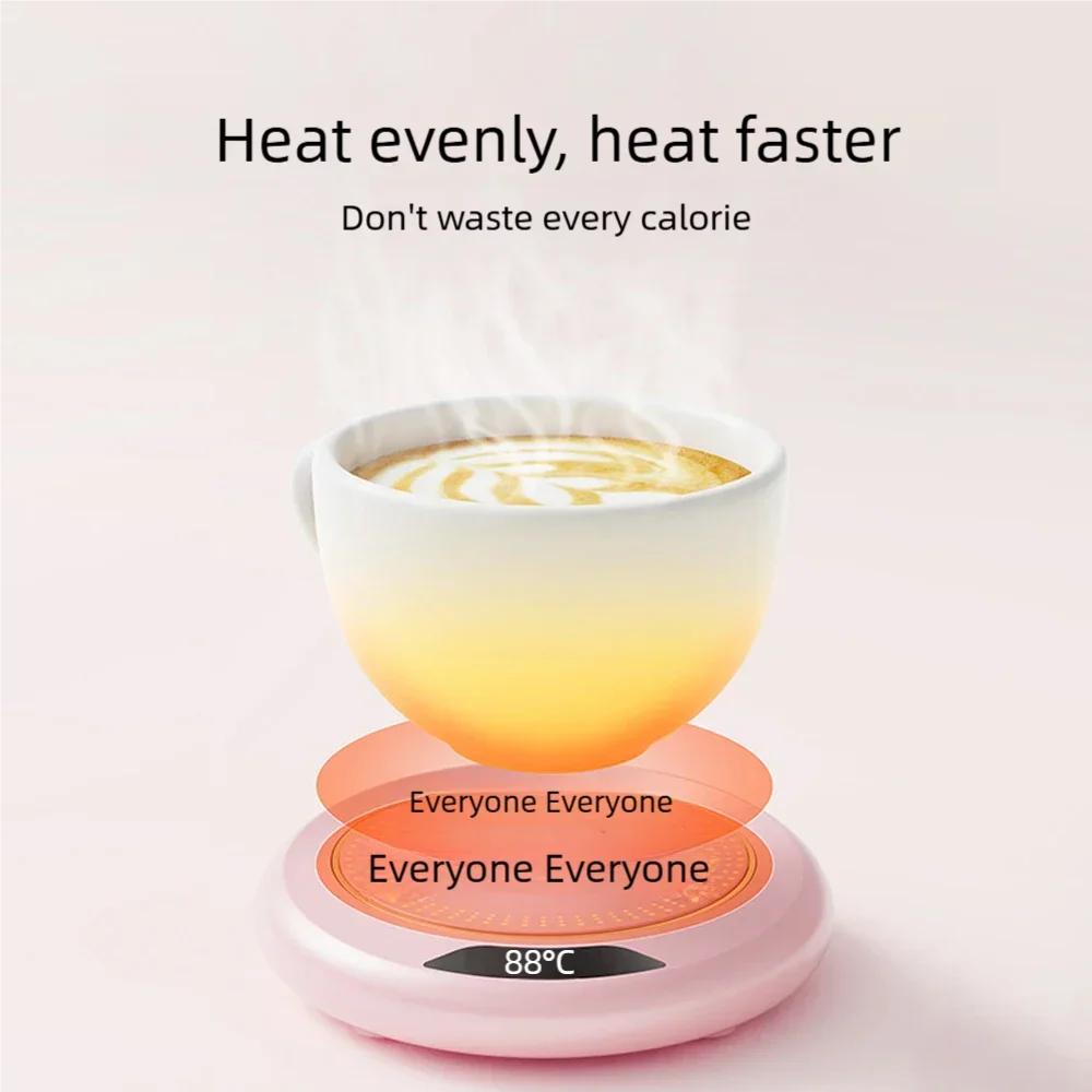 USB Mug Warmer Pad 20W Adjustable Temperature Heating Coaster with Display, Touch Control, 3-Level Warmer For Home Office