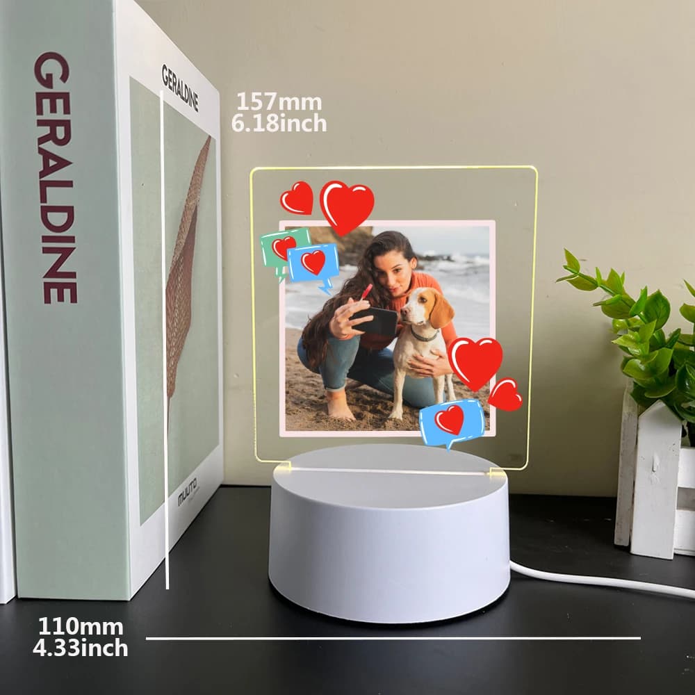 1 pc Personalize Custom Photo Picture Couple Acrylic Led Night Lamp 3D Touch LED Night Light for Bedroom Decor Birthday Gift